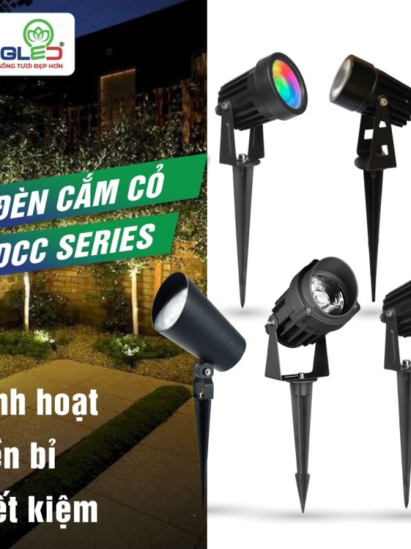 Đèn led Rọi Cột Kingled Chip COB, góc chiếu 60°, IP65 15W kích thước Ø85x155mm