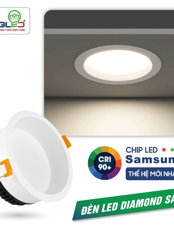 Đèn led Âm Trần Mặt Sâu Kingled Dòng Diamond, Đổi màu 10W Ø105*C63mm lỗ khoét Ø90mm