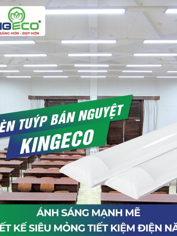 Đèn led Tuýp Bán Nguyệt Kingled Dòng Kingeco, Ánh sáng Trắng 6500K 27W kích thước D600xR75xC23mm