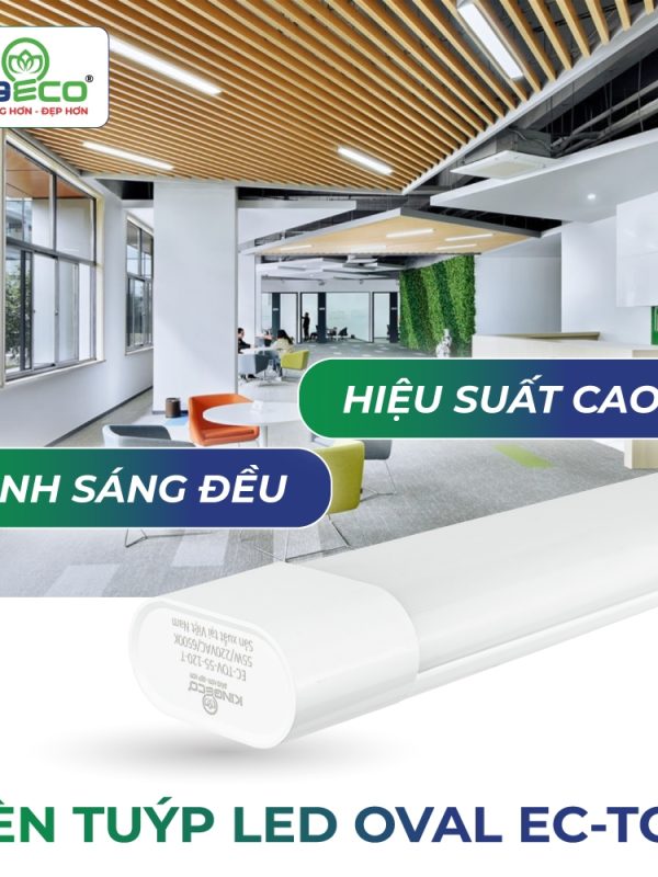 Đèn led Tuýp Oval Kingled Dòng Kingeco, Ánh sáng Trắng 6500K 27W kích thước D600xR60xC30mm