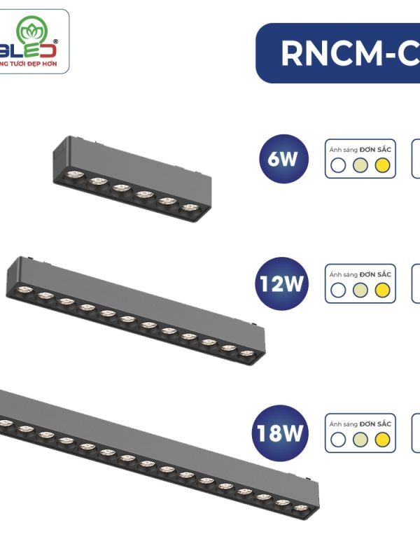 Phụ Kiện Ray Nam Châm Siêu Mỏng Kingled Bộ nguồn 48V 200W kích thước 225x26x24mm