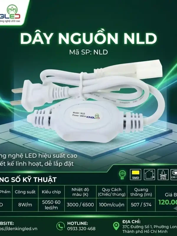 Đèn led Dây AC Kingled Nguồn đèn led dây 11W 300W kích thước D470xR18xC34mm