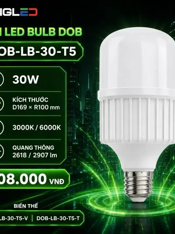 Đèn led Bulb Kingled DOB 30W kích thước D169xR100mm