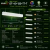 Đèn led Thả Kingled Vỏ Trắng, góc chiếu 55° 40W kích thước D1220xR63xC92mm