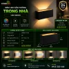 Đèn led Gắn Tường Ngoài Trời Kingled Vỏ Đen 12W kích thước D170xR28xC90mm