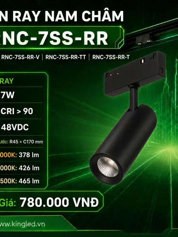 Đèn led Ray Nam Châm Kingled Rọi ray, 3 Chế Độ Ánh Sáng 7W kích thước R45xC170mm