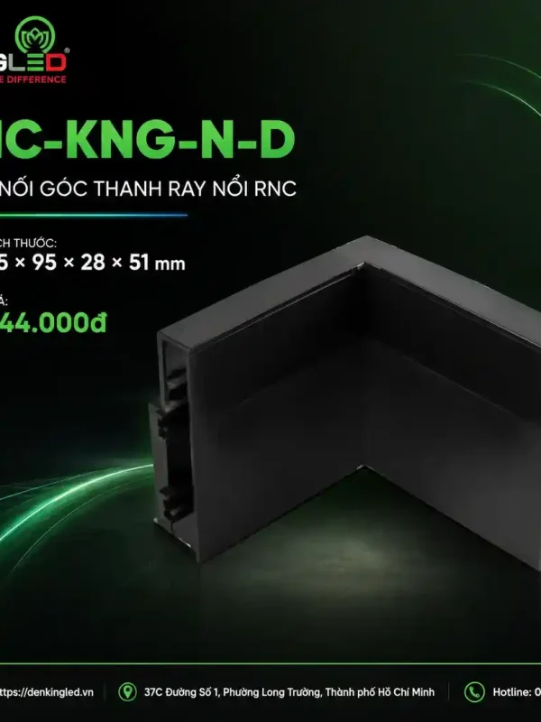 Phụ Kiện Ray Nam Châm Kingled Khớp nối góc thanh ray nổi RNC kích thước 95x95x28x51mm