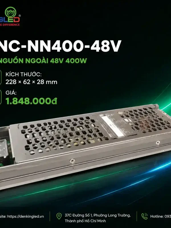 Phụ Kiện Ray Nam Châm Kingled Bộ nguồn ngoài 48V 400W kích thước 228x62x28mm