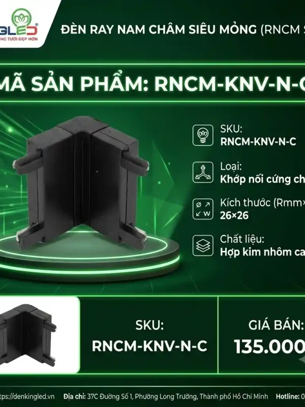 Phụ Kiện Ray Nam Châm Siêu Mỏng Kingled Khớp nối chữ V nổi - cứng kích thước 26x26x26x7mm