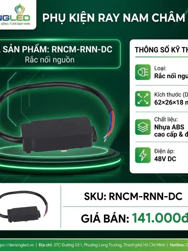 Phụ Kiện Ray Nam Châm Siêu Mỏng Kingled Rắc nối nguồn kích thước 62x26x18mm